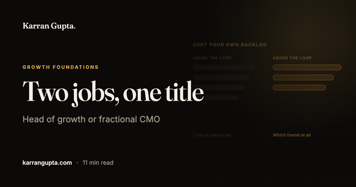 Fractional CMO vs head of growth: inside the loop or above it